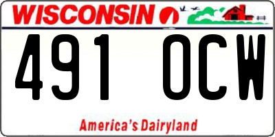 WI license plate 491OCW