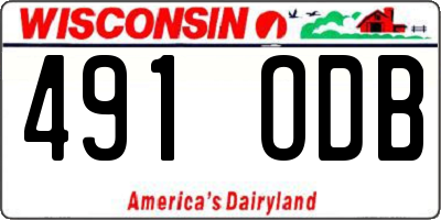WI license plate 491ODB