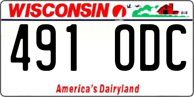 WI license plate 491ODC