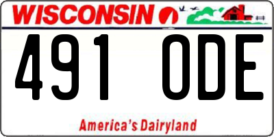 WI license plate 491ODE
