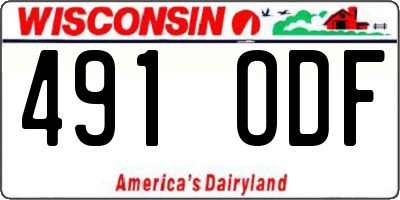 WI license plate 491ODF