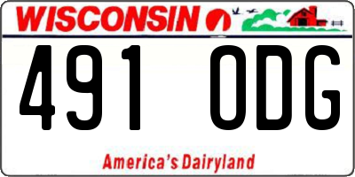 WI license plate 491ODG