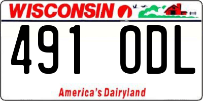 WI license plate 491ODL