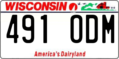 WI license plate 491ODM