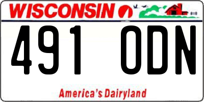 WI license plate 491ODN