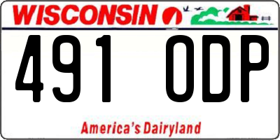 WI license plate 491ODP