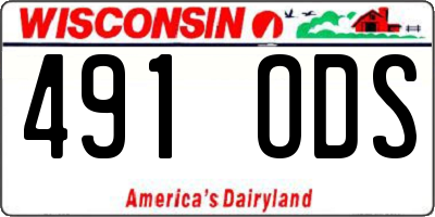 WI license plate 491ODS