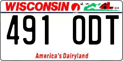 WI license plate 491ODT
