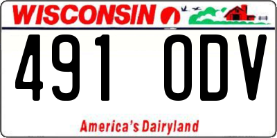 WI license plate 491ODV