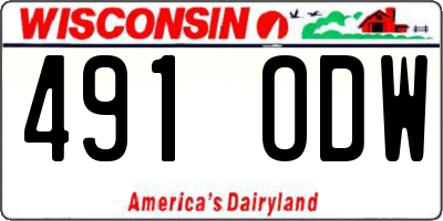 WI license plate 491ODW