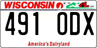 WI license plate 491ODX