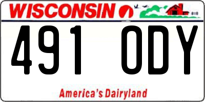 WI license plate 491ODY