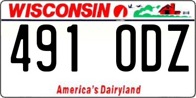 WI license plate 491ODZ