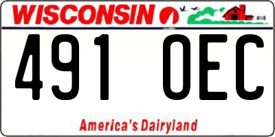 WI license plate 491OEC