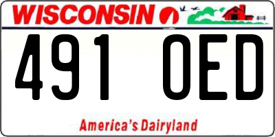 WI license plate 491OED