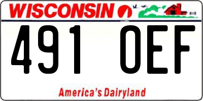 WI license plate 491OEF