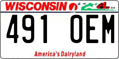 WI license plate 491OEM