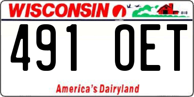WI license plate 491OET