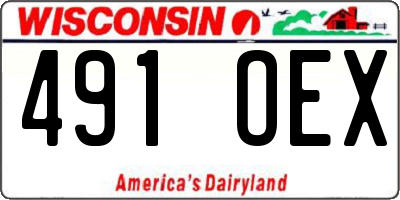 WI license plate 491OEX
