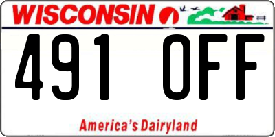 WI license plate 491OFF