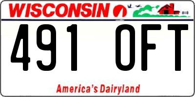WI license plate 491OFT