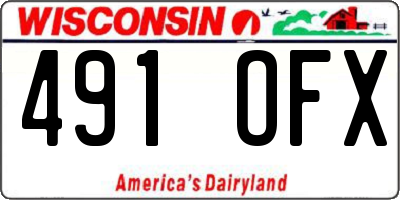 WI license plate 491OFX