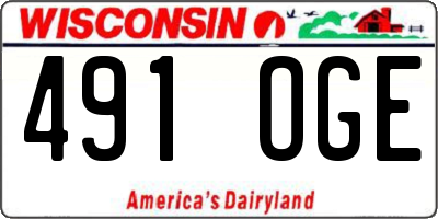 WI license plate 491OGE