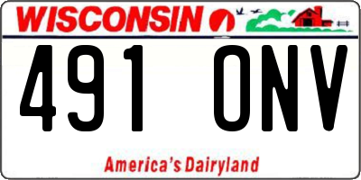WI license plate 491ONV