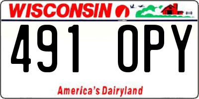 WI license plate 491OPY