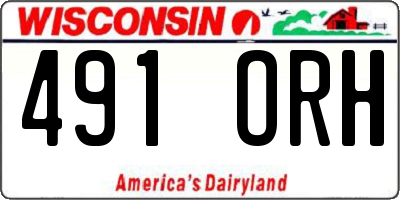 WI license plate 491ORH