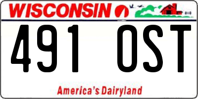 WI license plate 491OST