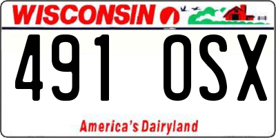 WI license plate 491OSX