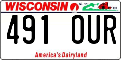 WI license plate 491OUR