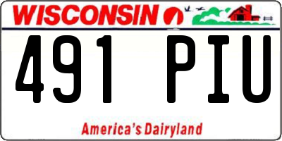 WI license plate 491PIU