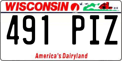 WI license plate 491PIZ