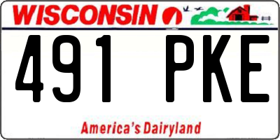 WI license plate 491PKE