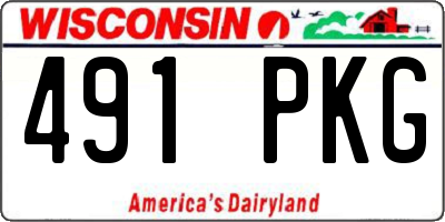 WI license plate 491PKG