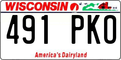 WI license plate 491PKO
