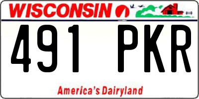 WI license plate 491PKR