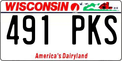 WI license plate 491PKS
