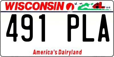 WI license plate 491PLA