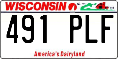 WI license plate 491PLF
