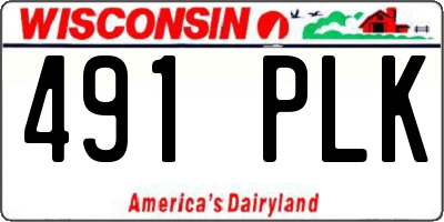 WI license plate 491PLK
