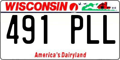 WI license plate 491PLL