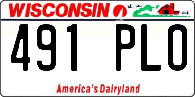 WI license plate 491PLO