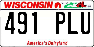 WI license plate 491PLU