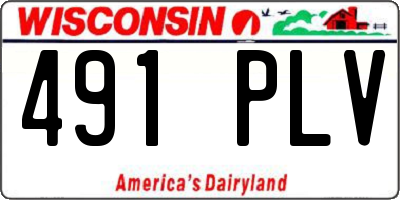 WI license plate 491PLV