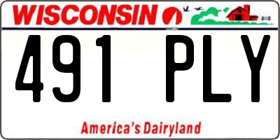 WI license plate 491PLY