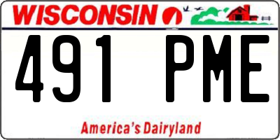 WI license plate 491PME