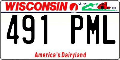 WI license plate 491PML